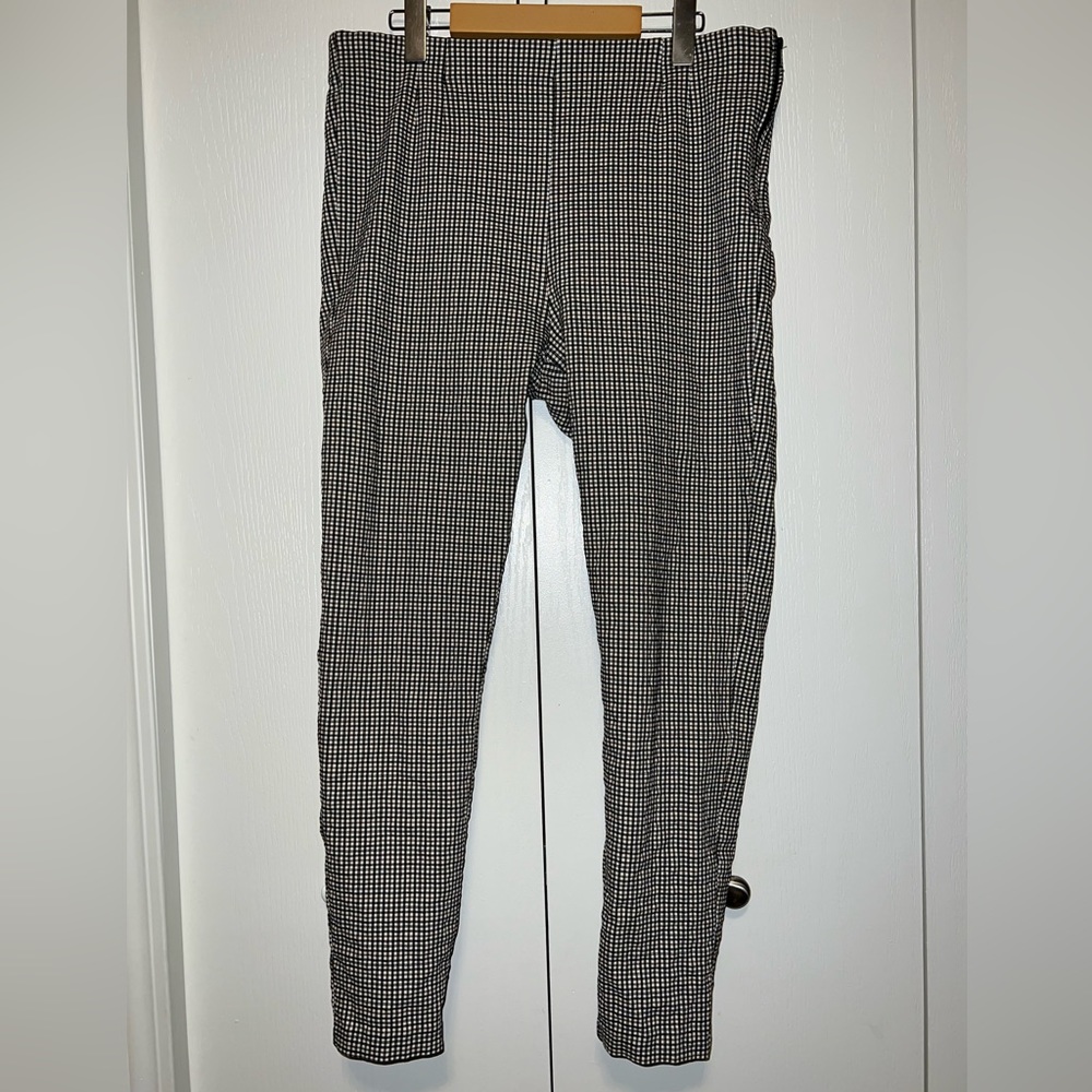 Zara Plaid Side Zip Cropped Pants
